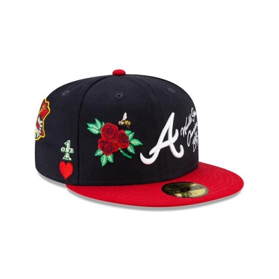 Blue Atlanta Braves Hat - New Era MLB Icon 59FIFTY Fitted Caps USA8174296